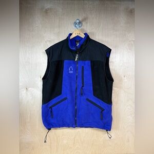 Vintage Sierra Designs Black and Purple Fleece Vest